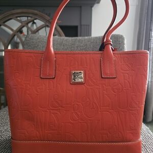 Dooney & Bourke Red Embossed Leather Tote